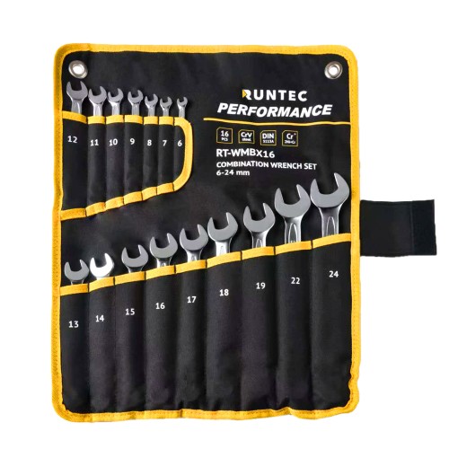 RUNTEC RT-WMBX16 Набор ключей комбинированных RUNTEC CrV 6-24 мм в сумке, 16 предметов