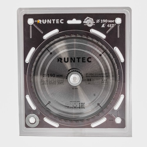 RUNTEC RT-190x2.2/1.4x30/48T Диск пильный по дереву RUNTEC (190х30 мм 48T)