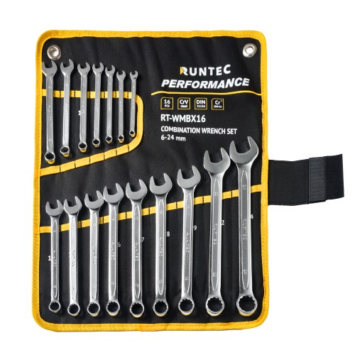 RUNTEC RT-WMBX16 Набор ключей комбинированных RUNTEC CrV 6-24 мм в сумке, 16 предметов