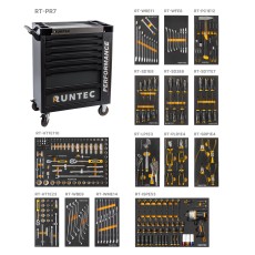RUNTEC RT-HT273PR7 Тележка инструментальная 7 полочная Performance с комплектом инструмента, 273 предмета