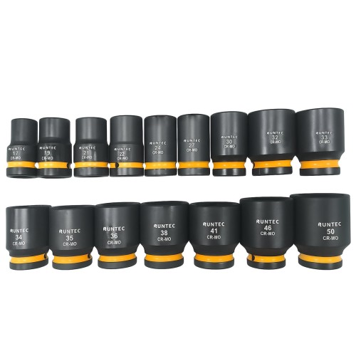 RUNTEC RT-IS2B16 Набор ударных головок RUNTEC 3/4", 17-50 мм, CrMo, 16 предметов