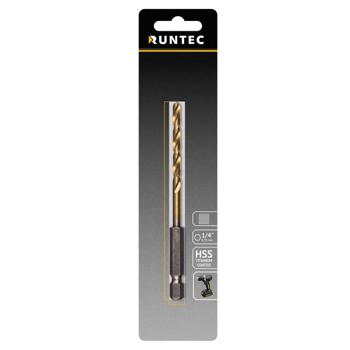 RUNTEC RT-DS4 Сверло по металлу Runtec HSS-TiN 4 x 94мм HEX 1/4" RUNTEC RT-DS4 Сверло по металлу Runtec HSS-TiN 4 x 94мм HEX 1/4"