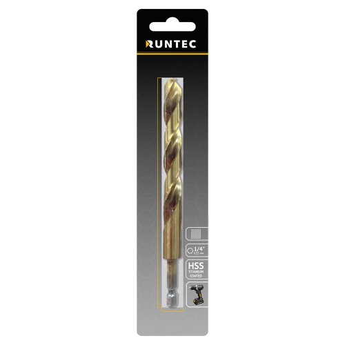 RUNTEC RT-DS10 Сверло по металлу Runtec HSS-TiN 10 x 133мм HEX 1/4" RUNTEC RT-DS10 Сверло по металлу Runtec HSS-TiN 10 x 133мм HEX 1/4"