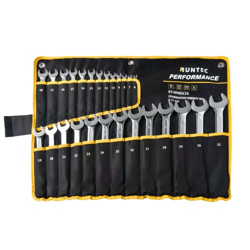 RUNTEC RT-WMBX26 Набор ключей комбинированных RUNTEC CrV 6-32 мм в сумке, 26 предметов