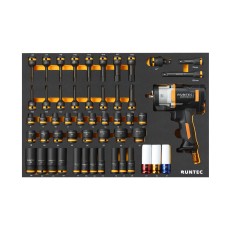 RUNTEC RT-ISPE53F Набор с пневмогайковертом, ударными головками и аксессуарами RUNTEC 1/2", 8-32 мм, CrMo в ложементе EVA, 53 предмета