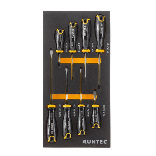 RUNTEC RT-HT313STD-7G Тележка инструментальная 7 полочная Standart серая с комплектом инструмента, 313 предметов