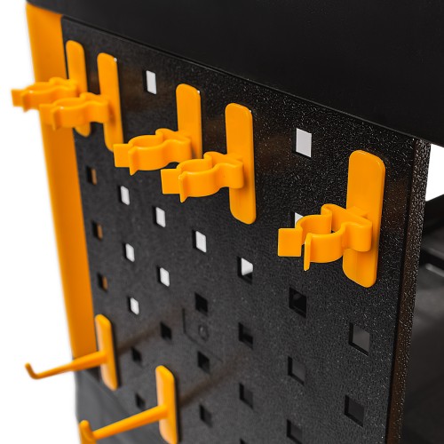 RUNTEC RT-PP3 Тележка с тремя открытыми полками (перфорированная боковина с крючками), черная