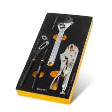 RUNTEC RT-LP1E3F Набор ручных инструментов RUNTEC клещи зажимные, клещи переставные, ключ разводной в ложементе EVA, 3 предмета