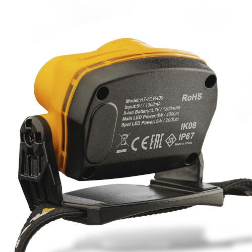 RUNTEC RT-HLR400 Фонарь налобный аккумуляторный RUNTEC RT-HLR400 Фонарь налобный аккумуляторный