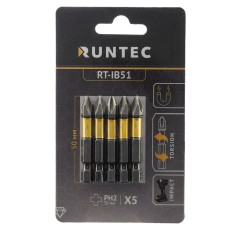 RUNTEC RT-IB51 Бита ударная RUNTEC Diamond Coating H6.35 50мм PH2 5шт.