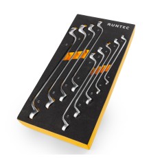 RUNTEC RT-WBE9F Набор ключей накидных 75° RUNTEC CrV 6x7-21x23 мм в ложементе EVA, 9 предметов