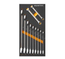 RUNTEC RT-WRE11 Набор ключей комбинированных трещоточных RUNTEC CrV 8-24 мм в ложементе EVA, 11 предметов