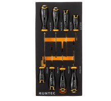 RUNTEC RT-SDE8S Набор усиленных и стандартных отверток RUNTEC CrV, S2 в ложементе EVA, 8 предметов