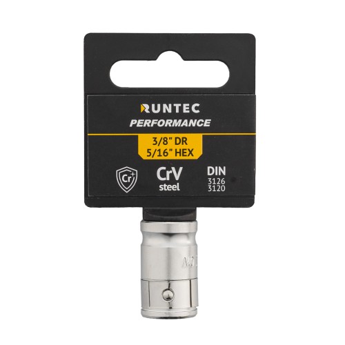 RUNTEC RT-H38A516B Переходник-адаптер для бит RUNTEC CrV, 3/8" DR - 5/16" HEX