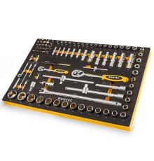 RUNTEC RT-HT1E110 Набор торцевых головок с аксессуарами RUNTEC 1/2", 1/4" в ложементе EVA, 110 предметов