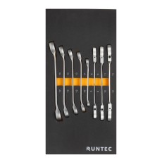RUNTEC RT-WFE8 Набор ключей разрезных стандартных и шарнирных RUNTEC 6-19 мм в ложементе EVA, 8 предметов