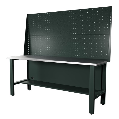 RUNTEC RTI20Z-NI-NI-P20-P20-7016 Верстак серии Industrial, 2000 мм, оцинк, экран 1000, серый RAL 7016