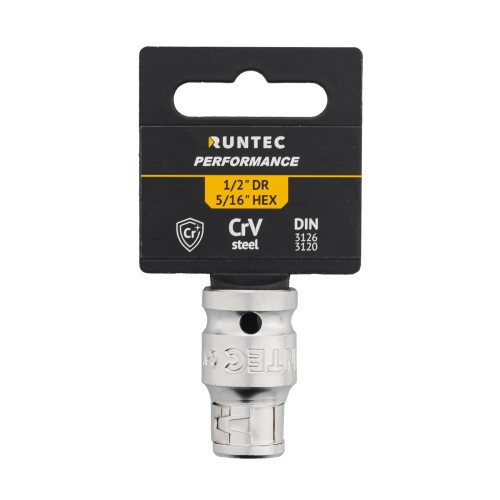 RUNTEC RT-H12A516B Переходник-адаптер для бит RUNTEC CrV, 1/2" DR - 5/16" HEX