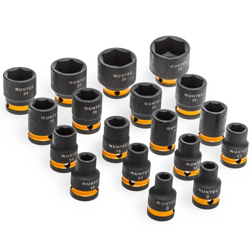 RUNTEC RT-IS1E51F Набор ударных головок с аксессуарами RUNTEC 1/2", 8-32 мм, CrMo в ложементе EVA, 51 предмет