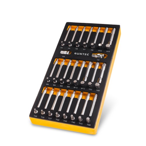 RUNTEC RT-H10B1E48F Набор бит RUNTEC S2, 10 мм TORX, SPLINE, HEX в ложементе EVA, 48 предметов