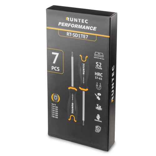 RUNTEC RT-SD1TE7 Набор отверток RUNTEC S2 TORX в ложементе EVA, 7 предметов RUNTEC RT-SD1TE7 Набор отверток RUNTEC S2 TORX в ложементе EVA, 7 предметов