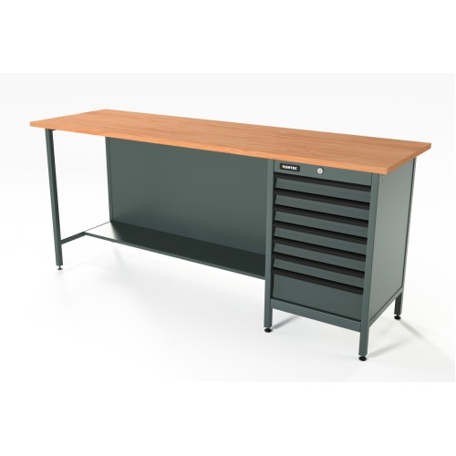 RUNTEC RTS20F-TS7-NS-7016 Верстак серии Standart, 2000 мм, фанера, тумба с дверью, серый RAL 7016