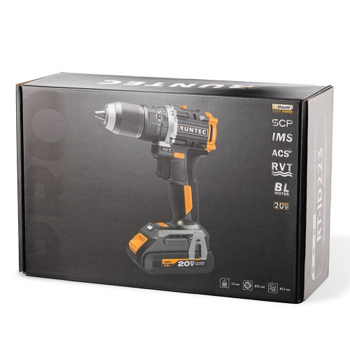 RUNTEC RT-ID223 Дрель-шуруповерт ударная аккумуляторная RUNTEC PRO 13 мм, 20В, 2*2Ач, 60Нм RUNTEC RT-ID223 Дрель-шуруповерт ударная аккумуляторная RUNTEC PRO 13 мм, 20В, 2*2Ач, 60Нм