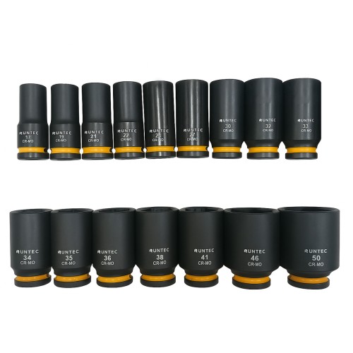 RUNTEC RT-IS2B16L Набор ударных головок глубоких RUNTEC 3/4", 17-50 мм, CrMo, 16 предметов