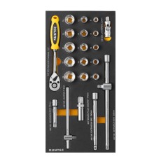 RUNTEC RT-HT1E23 Набор торцевых головок с аксессуарами RUNTEC 3/8" в ложементе EVA, 23 предмета