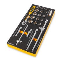 RUNTEC RT-HT1E23 Набор торцевых головок с аксессуарами RUNTEC 3/8" в ложементе EVA, 23 предмета