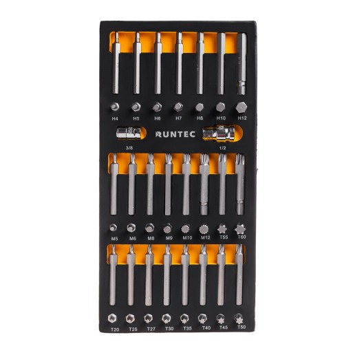 RUNTEC RT-H10B1E48F Набор бит RUNTEC S2, 10 мм TORX, SPLINE, HEX в ложементе EVA, 48 предметов