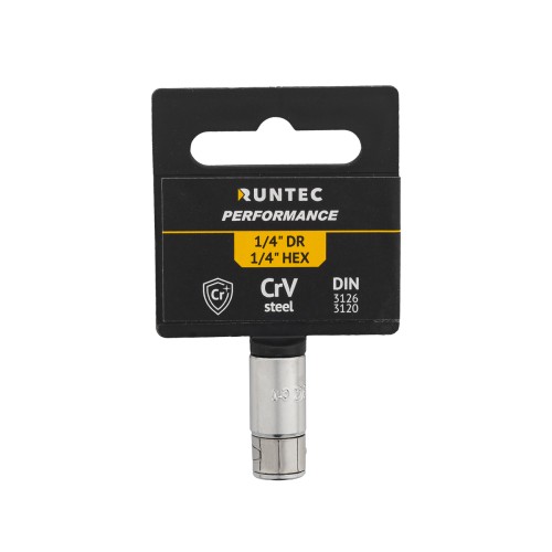 RUNTEC RT-H14A14B Переходник-адаптер для бит RUNTEC CrV, 1/4" DR - 1/4" HEX